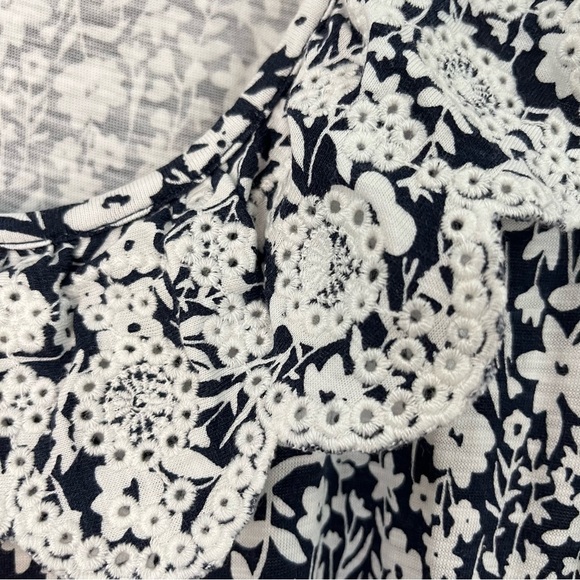 BODEN US 2R Trim Detail Jersey Midi Dress navy blue floral 0521 - Picture 7 of 15